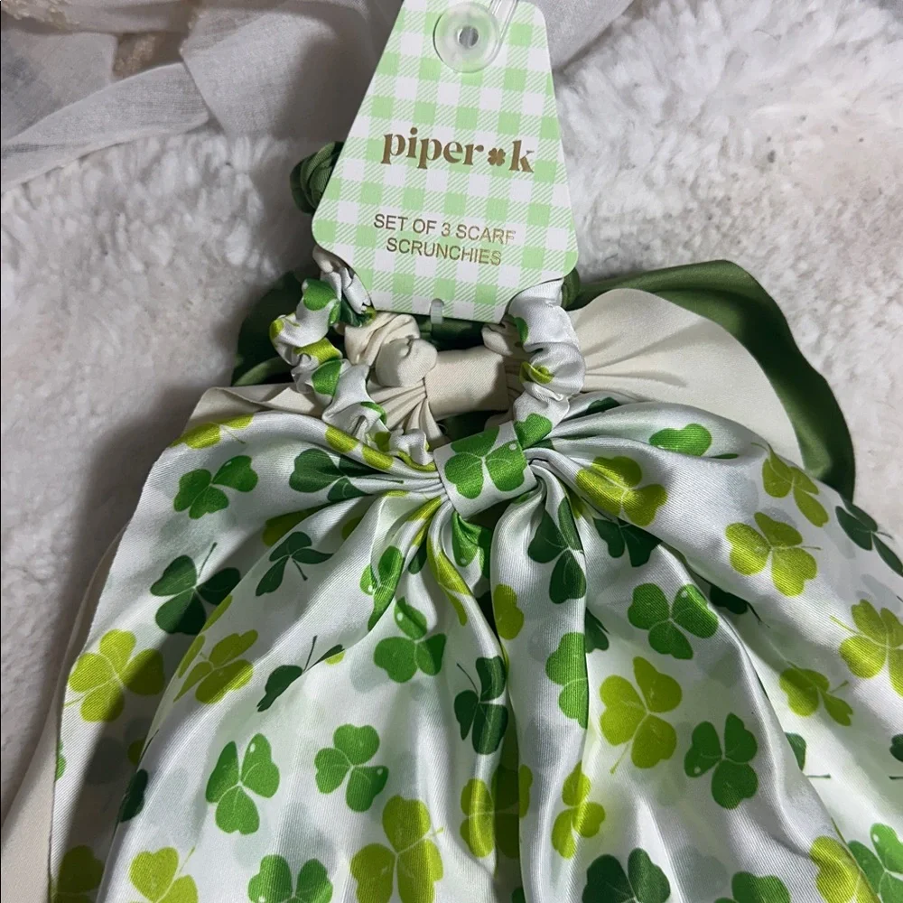 Piper K St Patrick’s day set of 3 scrunchies